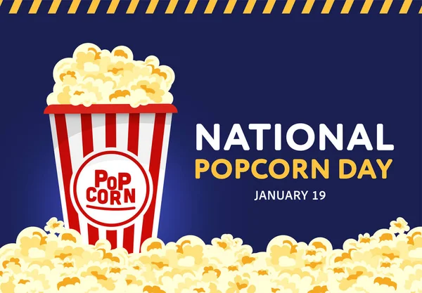 Εθνική Ημέρα Popcorn Διάνυσμα Εικονογράφηση Στις Ιανουαρίου Διάνυσμα Σχέδιο Εικονογράφησης Διάνυσμα Αρχείου