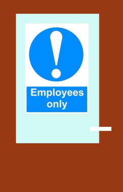 Sign used to identify where employees only are allowed sign clipart