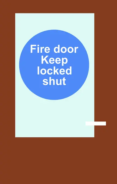 stock image Fire door do not obstruct keep locked shut sign