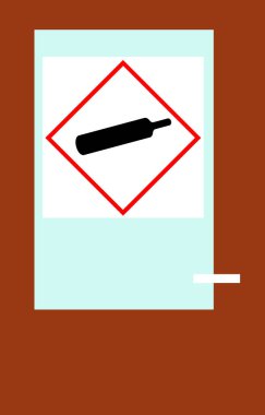 Gasses under pressure (symbol gas bottle) sign clipart