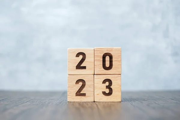 2023 Års Block Bordet Mål Upplösning Strategi Plan Start Budget — Stockfoto