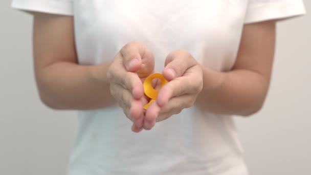Yellow September Suicide Prevention Day Childhood Sarcoma Bone Bladder Cancer — Stok video