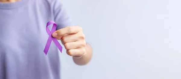 purple ribbon for cancer day, lupus, Pancreatic, Esophageal, Testicular cancer, world Alzheimer, epilepsy, Sarcoidosis, Fibromyalgia and domestic violence Awareness month concepts