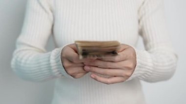 hand counting Japanese Yen banknote. Thousand Yen money. Japan cash, Tax, Recession Economy, Inflation, Investment, finance, savings, salary and payment concepts