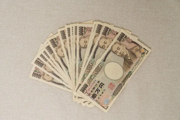 Japansk Yen Sedelbunt Tusentals Yenpengar Japan Kontanter Skatt Lågkonjunktur Ekonomi — Stockfoto