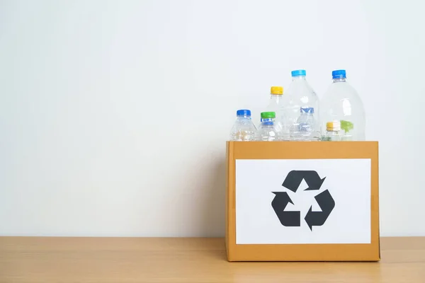 Botella Plástico Caja Papel Casa Oficina Reciclar Clasificación Basura Plastic — Foto de Stock