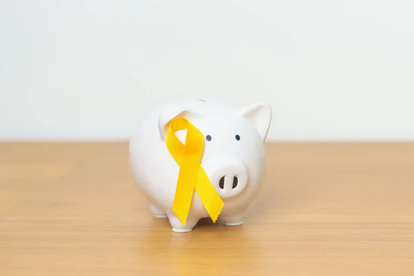 Yellow September, Suicide prevention day, Childhood, Sarcoma, bone and bladder cancer Awareness month, Yellow Ribbon for Donation, Charity, Campaign, Money Saving, Fund and World cancer day concept