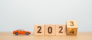 2023 numaralı araç modeliyle 2024. Blok 'a gidiyor. Otomobil Vergisi, Araba Sigortası, Finans, Araç Tamir ve Bakım ve Yeni Yıl Konsepti