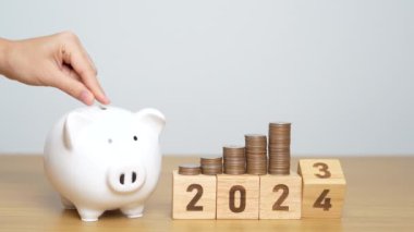 Domuzcuk kumbarası ve 2023 bloğuyla mutlu yıllar. Çözüm, Hedefler, Plan, Eylem, Para Tasarruf, Emeklilik Fonu, Emeklilik, Yatırım ve Mali Konsept