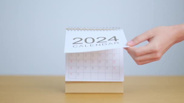 2024 Rok Kalendarz Tle Tabeli Szczęśliwego Nowego Roku Rozdzielczość Cele — Wideo stockowe