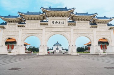 National Chiang Kai shek Memorial veya Hall Freedom Square, Taipei City. şehir simgesi ve popüler gösteriler. 