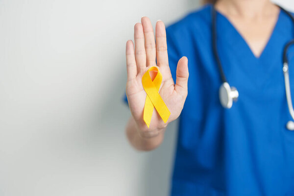 Sarcoma Cancer day July, Yellow September, Suicide prevention day, Childhood, bone and bladder cancer Awareness month, Yellow Ribbon for supporting people life and illness. Health and World cancer day