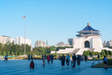 Tayvan 'ın Taipei şehrindeki Chiang Kai Shek Anıt Salonu veya Özgürlük Meydanı. Popüler dönüm noktası ve eğlence. Taipei, Tayvan, 12 Ocak 2025