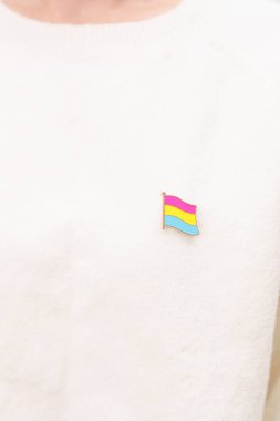 Panseksüel Görüş Günü ve Panromantik Mayıs Farkındalık Günü ve LGBT gurur ayı konsepti. Lezbiyen, Gey, Biseksüel, Transseksüel ve Evlilik Eşitliği için pembe, sarı ve mavi kalp şeklinde el ele tutuşuyoruz. 