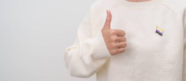 Uluslararası İkili Olmayan İnsanlar Temmuz Günü ve Mutlu Gururlu Haziran ayı ve LGBTQIA 'nın LGBTQ, Evlilik Eşitliği Yasası, Panseksüel, Demiseksüel ve transseksüel bayrak broşu 