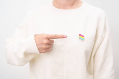 Panseksüel Görüş Günü ve Panromantik Mayıs Farkındalık Günü ve LGBT gurur ayı konsepti. Lezbiyen, Gey, Biseksüel, Transseksüel ve Evlilik Eşitliği için pembe, sarı ve mavi kalp şeklinde el ele tutuşuyoruz. 