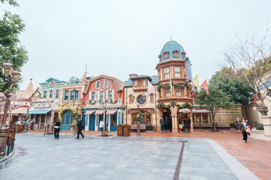 Şangay Disneyland 'de. Şehir simgesi ve turizm turizmi için popüler. 6 Aralık 2024, Şangay, Çin.
