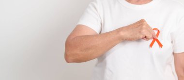 Eylül lösemisi için Orange Ribbon, Mart Böbrek Kanseri Günü, Çoklu Skleroz, Kasım Kompleksi Bölgesel Ağrı Sendromu, KRPS, COPD, Kronik Engelleyici Akciğer Hastalığı