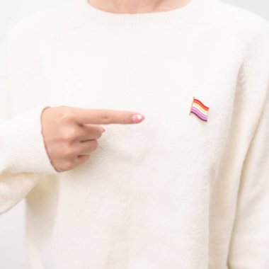 Uluslararası Lezbiyen Ekim Günü, Lezbiyen Görünürlüğü Nisan Günü ve Mutlu Gururlu Haziran ayı ve LGBTQIA 'nın LGBTQ, Evlilik Eşitliği Kanunu, Panseksüel, Yarı cinsiyet ve transseksüel broşu 