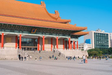 Tayvan 'ın Taipei şehrindeki Chiang Kai Shek Anıt Salonu veya Özgürlük Meydanı. Popüler dönüm noktası ve eğlence. Taipei, Tayvan, 12 Ocak 2025