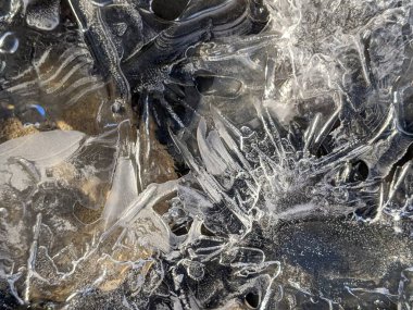 Suyun buz gibi yüzeyi - doğal arka plan yakın çekim