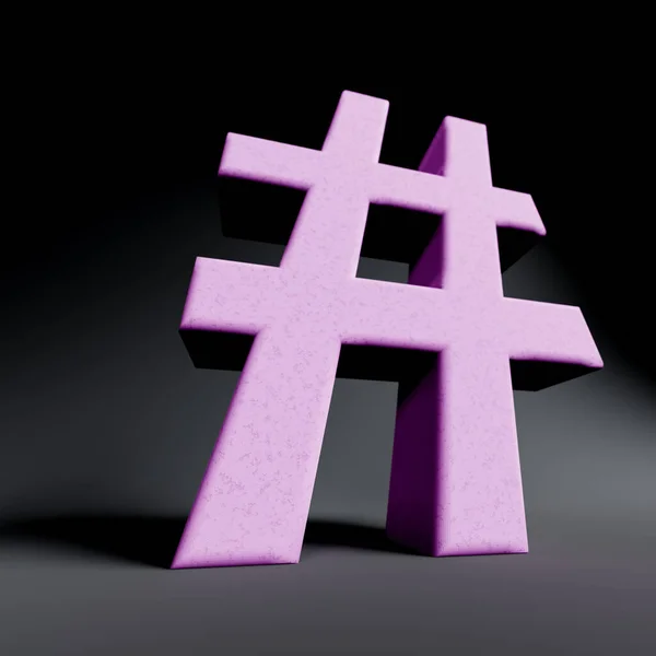 Hashtag符号的概念 强大的标签 从地面看到一个大规模的Hashtag 3D渲染 — 图库照片
