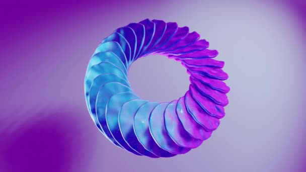 等待类似叶子的形状和色泽的抽象令人满意的回圈3D动画 — 图库视频影像