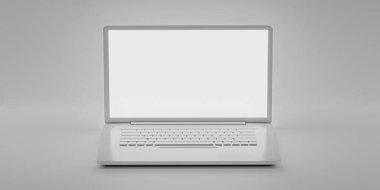 Boş Ekranlı Gri Laptop, Minimum Teknoloji, Kavramsal Arkaplan