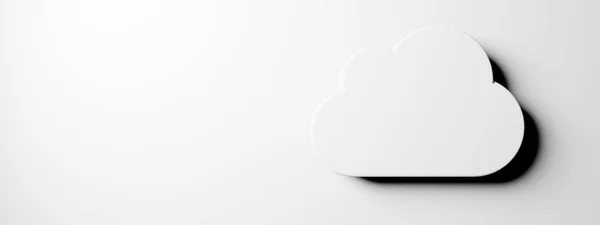 Cloud Storage Symbol Cloud Located Blue Background Copy Space Big — Photo