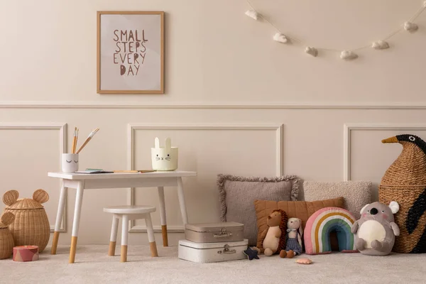 Interior Ruangan Anak Anak Yang Hangat Dan Nyaman Dengan Bingkai — Stok Foto