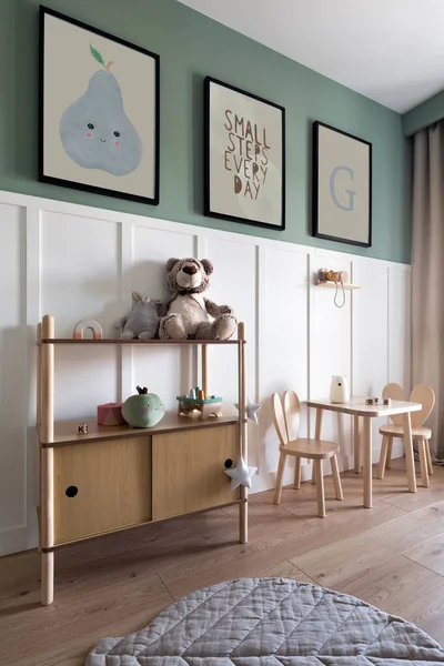 Diseño Interior Acogedor Interior Habitación Los Niños Con Marco Del — Foto de Stock