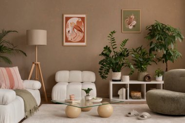 Oturma odası, modern tasarım.