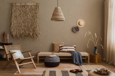 Konforlu mobilyalar ile modern oturma odası iç