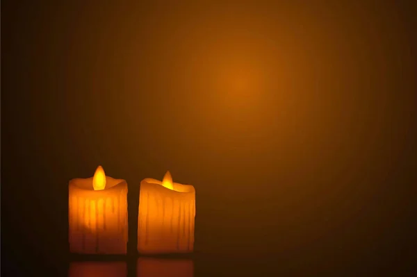 Close Weihnachten Adventskerze Licht Und Flamme Auf Schwarzem Hintergrund — Stockfoto