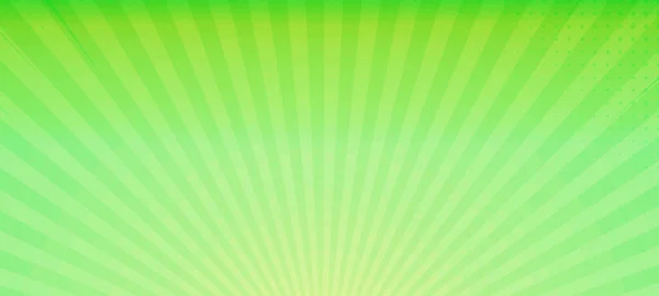 Zelená Abstraktní Sunburst Vzor Širokoúhlý Pozadí Moderní Panoramatický Design Vhodný — Stock fotografie
