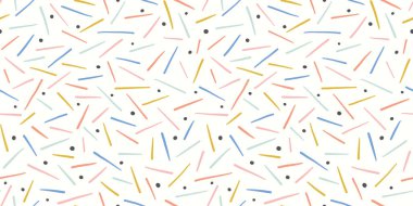 Soyut vektör arkaplan desenli pankart. Rastgele çizilmiş çizgiler ve noktaların kusursuz sınır dokusu tasarımı. Geometrik kaynak. 