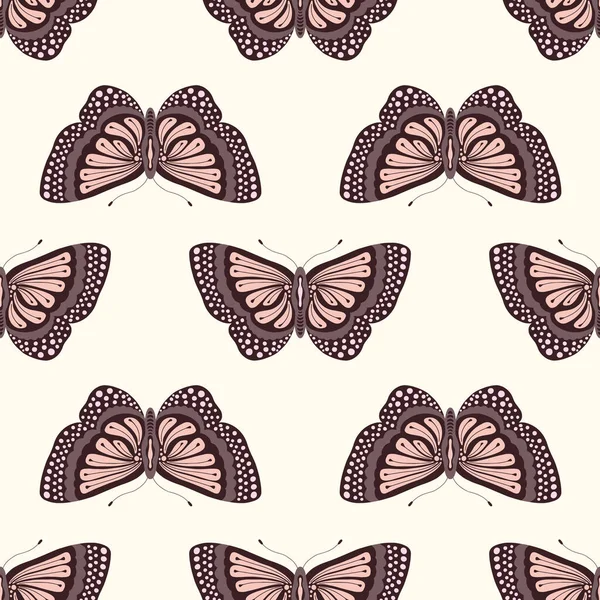 Farfalla Modello Sfondo Vettore Senza Soluzione Continuità Ripetizione Belle Farfalle — Vettoriale Stock