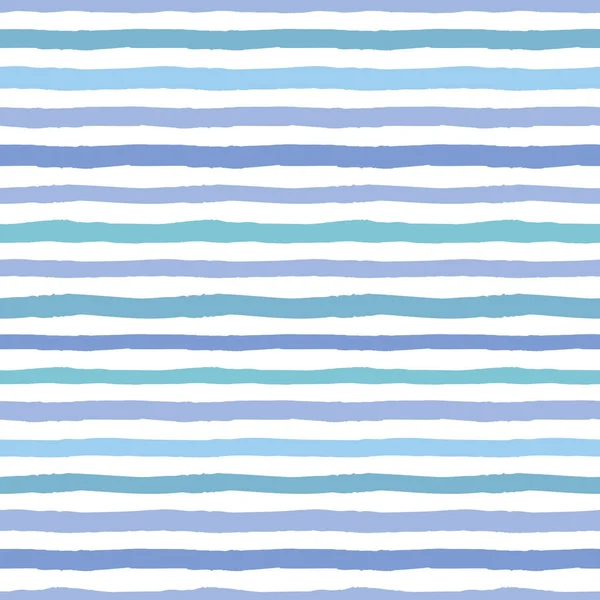 Nautical Blue Stripe Background Vector Seamless Repeat Beach Organic Stripes — Stock Vector