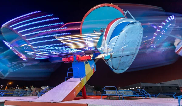Carrousel Traveling Amusement Park Long Exposure Photography Action Leave Trail — Stock Photo, Image