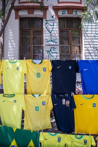 Sao Paulo Brazil Dec 2022 Shirts Brazilian Soccer Teams Sold — Stock Photo, Image