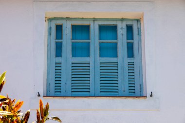 Sao Luiz do Paraitinga, Sao Paulo Eyaleti 'ndeki ev cephesi. Brezilya 'nın sömürge dönemi tarihi şehri. 