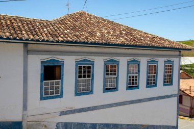 Sao Luiz do Paraitinga, Sao Paulo Eyaleti 'ndeki ev cephesi. Brezilya 'nın sömürge dönemi tarihi şehri. 