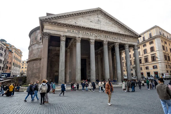 Rom Italien März 2023 Blick Auf Das Pantheon Altrömischer Tempel — Stockfoto