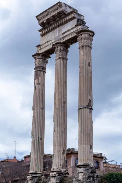 Columnas Del Templo Venus Genetrix Foro Romano Roma Italia —  Fotos de Stock