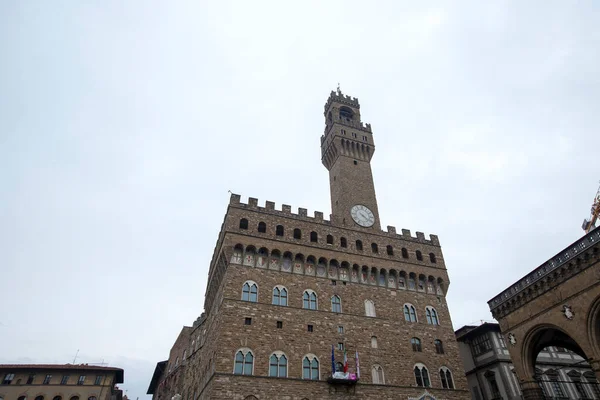 Famoso Palazzo Vecchio Antiguo Palacio Florencia Plaza Signoria Italia —  Fotos de Stock