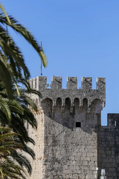 Wieża Średniowiecznej Twierdzy Kamerlengo Wieku Trogir Dalmacja Chorwacja — Zdjęcie stockowe