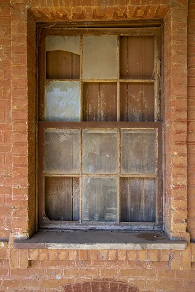 Текстура Цегляної Стіни Вікна Старовинній Покинутій Залізничній Станції Місті Браганка — стокове фото