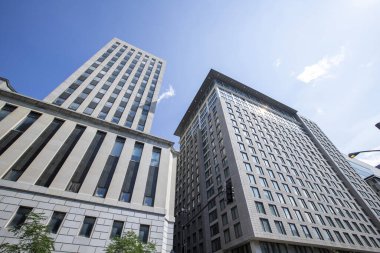 Montreal, Kanada, Quebec, Kanada ekonomisi sembolü ana şehir merkezi iş bölgesinde alınan dowtown içinde iş gökdelenler.