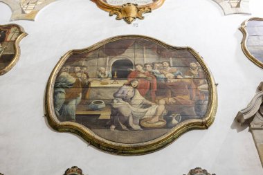 Ouro Preto, Minas Gerais, Brezilya. Temmuz 14, 2023. Assisi 'li Aziz Francis Kilisesi, Brezilyalı mimar ve heykeltıraş Antonio Francisco Lisboa tarafından tasarlanan, Aleijadinho olarak bilinen ve Manoel da Costa Ataide tarafından resmedilen bir Rococo stilidir..