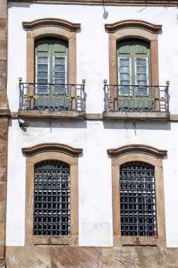 UNESCO Dünya Mirası Şehri Ouro Preto, Minas Gerais, Brezilya 'daki Güvensizlik Müzesi veya Tiradentes Meydanı İhanet Müzesi' nin ön yüzü